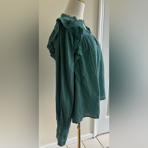 Free People Teal Blouse- Medium- NWOT - Picture 3 of 11
